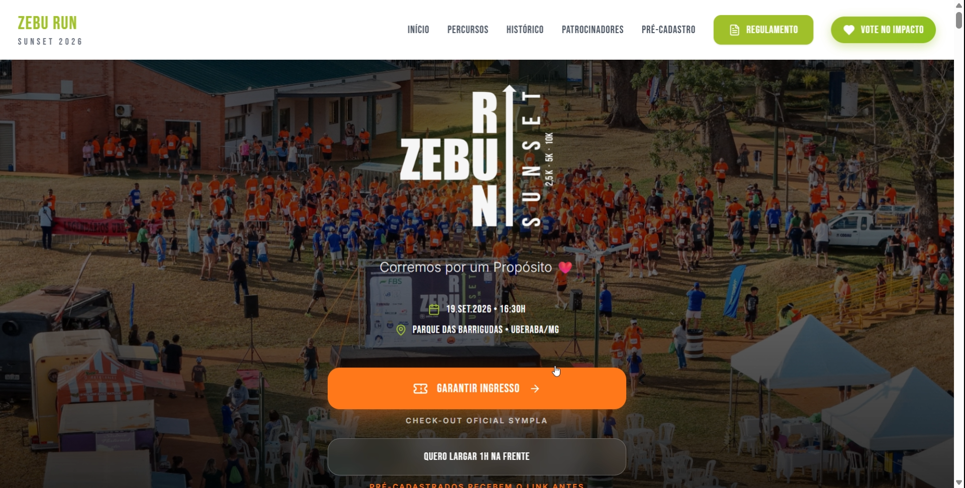 Zebu Run Sunset — Corrida Solidária 2026